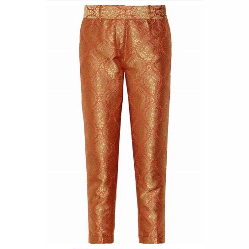 Elizabeth and James $325 Orange Brocade Pants 2 - Picture 8 of 8